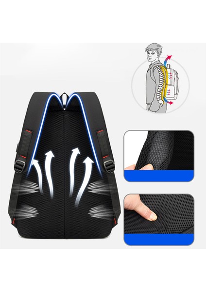 ZWX-6010 S Beden Oxford Kumaş Seyahat Sırt Çantası Çift Omuzlu USB Portlu Dizüstü Bilgisayar Çantası - Kırmızı (Yurt Dışından) indirimleri