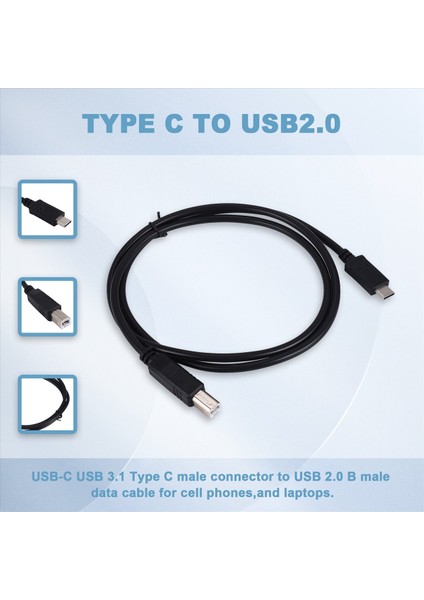 Usb-C USB 3.1 Tip C Erkek - Usb2.0 USB B Erkek Veri Kablosu 1m (Yurt Dışından) indirimleri