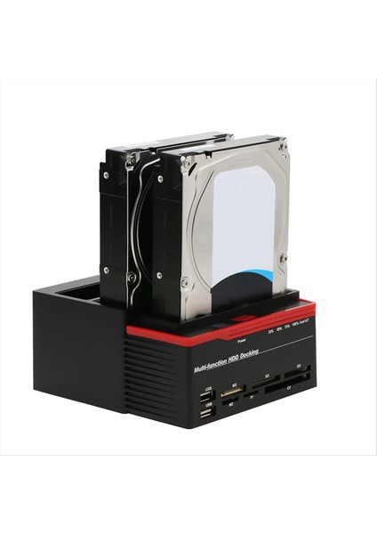 Hepsi Bir Arada Çift Bölmeli HDD Yerleştirme Istasyonu USB 3.0 HDD Istasyonu Ab Fişi (Yurt Dışından) indirimleri
