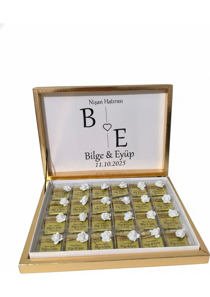 24’lü Süslemeli Madlen Çikolata – Söz, Nişan, Nikah ve Kız Isteme Özel Gün Hediyelik Çikolata