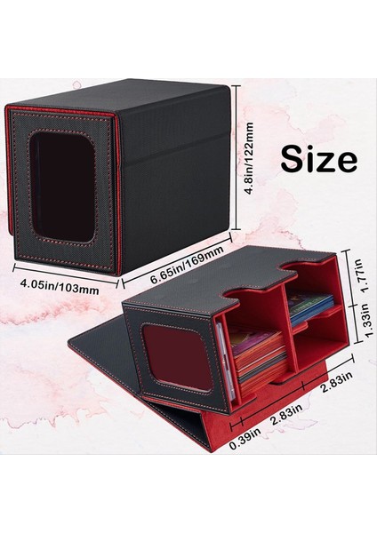 Zar Tepsili Kart Deste Kutusu Kart Sergileme Deste Kutusu Kırmızı (Yurt Dışından) indirimleri