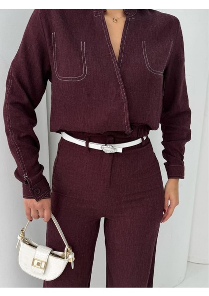 Altı Lastıklı Kruvaze Yaka Takım