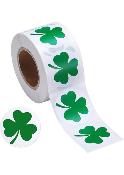 500 Parça Patrick Günü Çıkartmaları Yonca Rulo Çıkartmaları 1-1/2 Inç (Yurt Dışından)