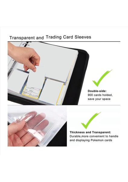 9 Cepli Kart Koleksiyonu Klasörü, Siyah (Yurt Dışından) modelleri