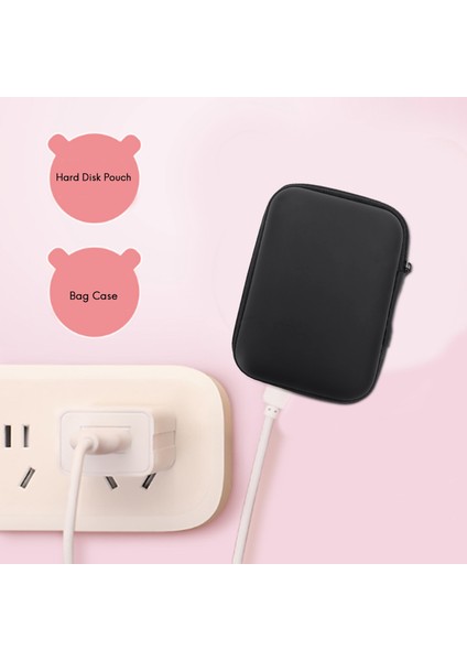Taşınabilir Sabit Disk Sürücüsü Darbeye Dayanıklı Fermuarlı Kapaklı Çanta Kılıfı 2,5 Inç HDD Çantası Sert Kılıf Siyah (Yurt Dışından) fiyatları