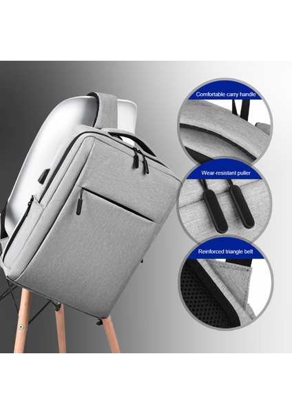 USB Şarj Portlu 17 Inç Dizüstü Bilgisayar Sırt Çantası Oxford Kumaş Not Defteri Sırt Çantası - Siyah (Yurt Dışından) fiyatları