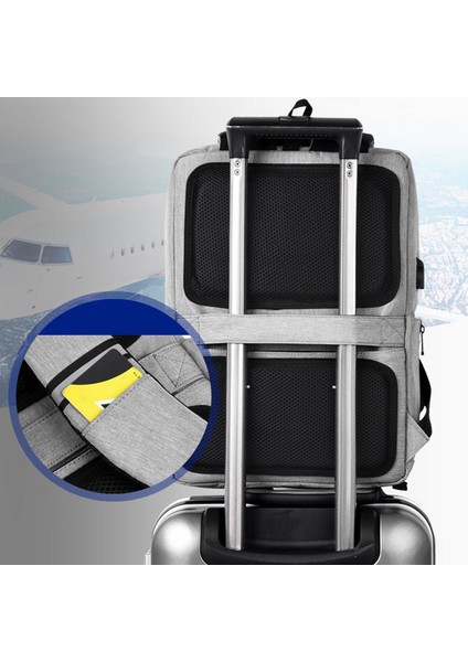 USB Şarj Portlu 17 Inç Dizüstü Bilgisayar Sırt Çantası Oxford Kumaş Not Defteri Sırt Çantası - Siyah (Yurt Dışından) indirimleri