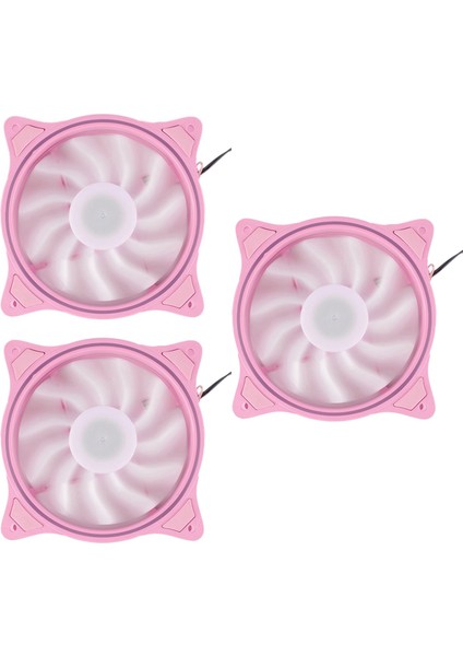 4 Pin 120MM Soğutucu Fan Pc Fanları 3 Diyaframlı Iç Dış Pembe 3'lü Paket (Yurt Dışından)