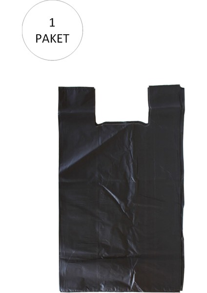 Siyah Hışır Atlet Poşet Mini Boy 22X31 cm 1 Paket Takriben 500 Adet