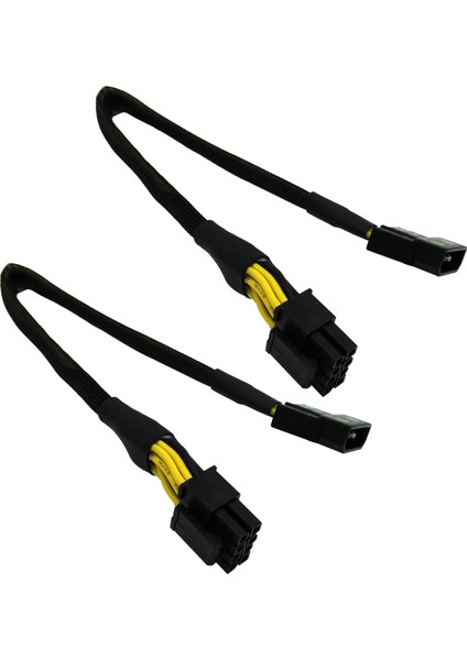 2 Adet Lp4 Molex Erkek - Cpu 8 Pin (4+4) EPS-12V Kılıflı Kablo 13 Inç (Yurt Dışından)