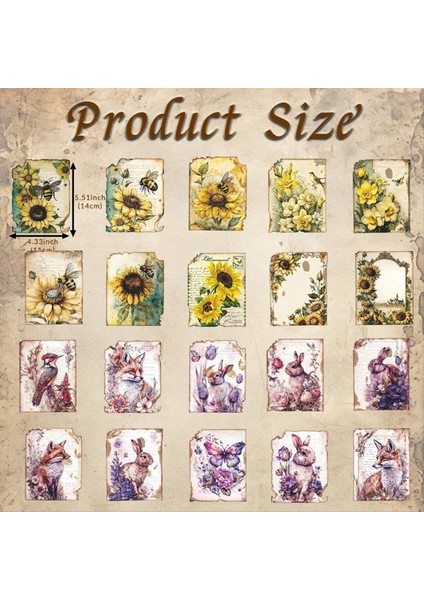 60 Adet Vintage Scrapbooking Kağıdı Dekupaj Kağıdı (Yurt Dışından) fiyatları