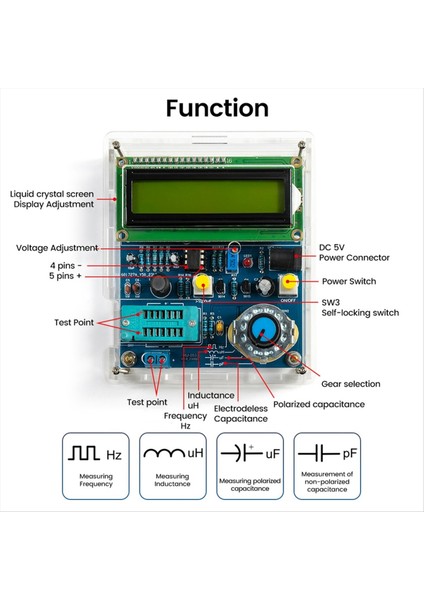 DC5V Dijital Endüktans Kapasitans Ölçüm Cihazı (Kutulu) (Yurt Dışından) fiyatları