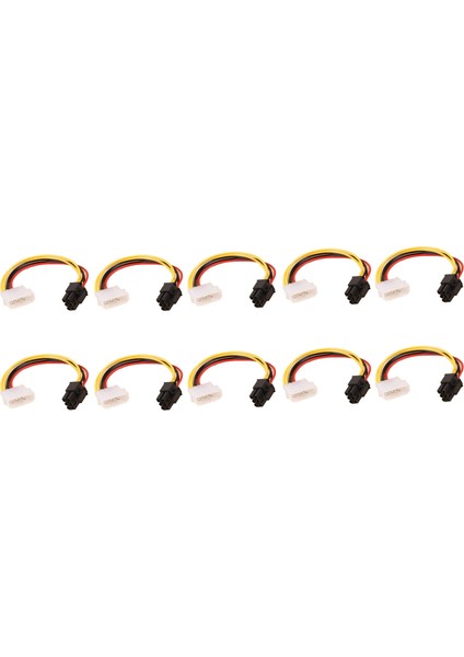 10 Adet 4 Pin Ide Molex - 6 Pin Güç Kablosu Gpu Grafik Kartı (Yurt Dışından)