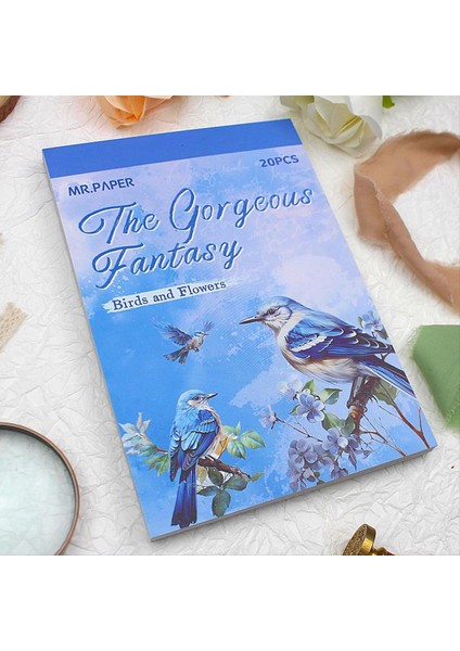 Günlük Tutmak Için Önceden Kesilmiş Çıkartma Defteri, 20 Yaprak, Kuşlar ve Çiçekler (Yurt Dışından) modelleri