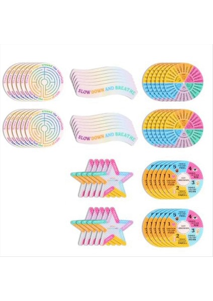 60 Adet Sakinleştirici Şerit Kaygı Duyusal Çıkartmalar, 5 Stil Sakinleştirici Şerit (Yurt Dışından)