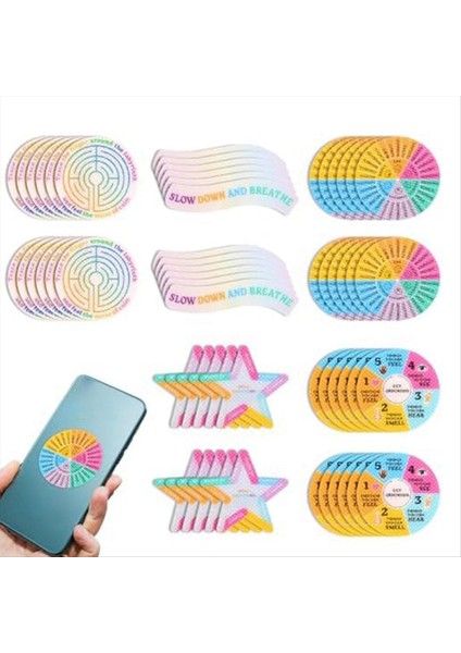 60 Adet Sakinleştirici Şerit Kaygı Duyusal Çıkartmalar, 5 Stil Sakinleştirici Şerit (Yurt Dışından) fiyatları
