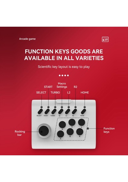 Kablosuz Joystick Kontrol Cihazı Arcade Dövüş Oyunu Beyaz+Siyah (Yurt Dışından) indirimleri