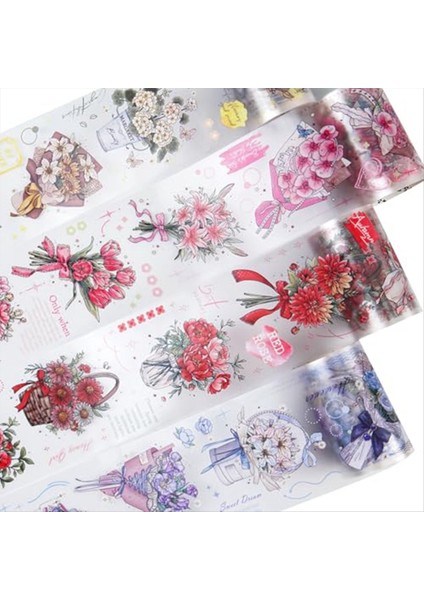 Pet Bant Seti, 4 Rulo Manzara Efemera Buketi Serisi (Yurt Dışından)