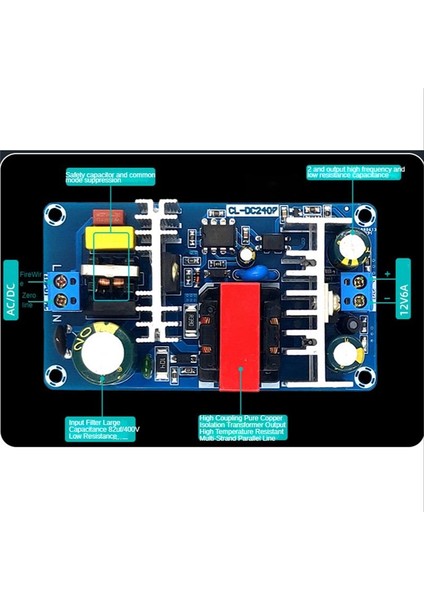 12V6A Anahtarlama Güç Kaynağı Kartı 70W Izole Güç Kaynağı Modülü (Yurt Dışından) modelleri
