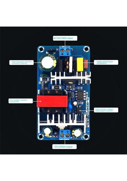 12V6A Anahtarlama Güç Kaynağı Kartı 70W Izole Güç Kaynağı Modülü (Yurt Dışından) indirimleri