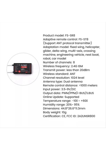 Flysky Fs-Sr8 Ant 8 Kanallı Mini Alıcı Çift Çeşitlilik Alıcısı (Yurt Dışından) fiyatları