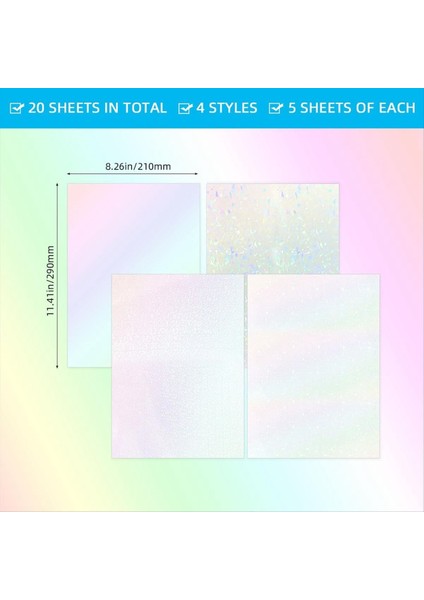 20 Yaprak Holografik Çıkartma Kağıdı A4 Boyutunda Vinil Laminasyon Çıkartmaları (Yurt Dışından) modelleri