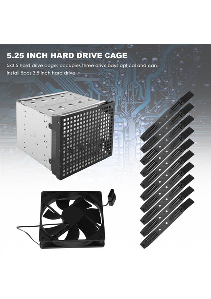 Kendin Yap Sabit Disk Kafesi Rafı 5,25 Inç - 5x 3,5 Inç 12 cm Fanlı (Yurt Dışından) indirimleri