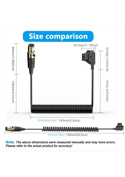 Arrı Için D-Tap Erkek - Mini Xlr 4 Pin Dişi Sarmal Güç Kablosu (Yurt Dışından) fırsatları
