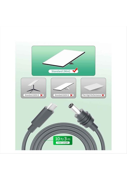 Starlink Mini Kablo 10FT Starlink Mini USB C - Dc Güç Kablosu Için (Yurt Dışından) modelleri