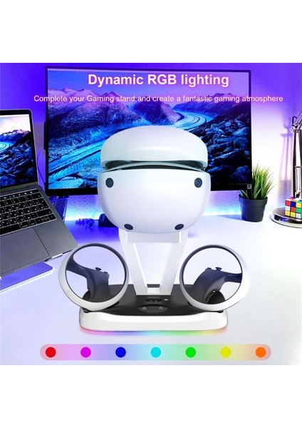 Renkli Rgb Işık ve Kulaklık Tutucu ile Ps Vr2 Şarj Istasyonu Için (Yurt Dışından) modelleri