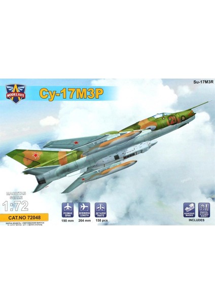 MSVIT72048 1/72 Ölçek, SUKHOI SU-17 M3R Keşik Bombardıman Savaş Uçağı, Plastik Model kiti
