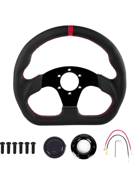 13 Inç Yarış Pc Oyunu 320 mm Deri Direksiyon Simidi Drift Yarış Parçaları (Yurt Dışından)