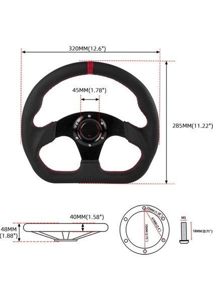 13 Inç Yarış Pc Oyunu 320 mm Deri Direksiyon Simidi Drift Yarış Parçaları (Yurt Dışından) fiyatları
