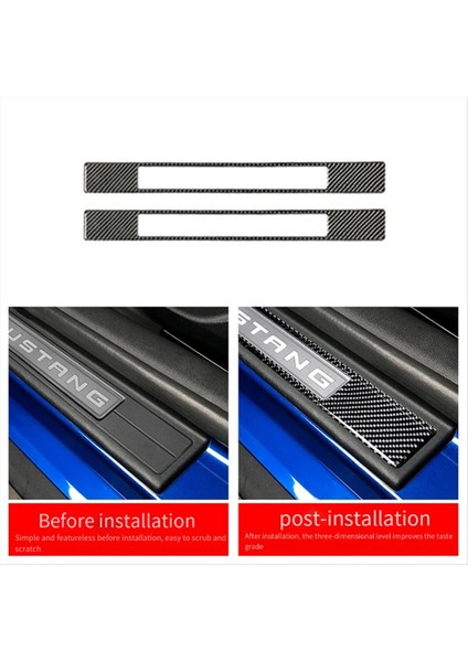 Ford Mustang 15 Kapı Eşiği Tekme Koruma Plakası Koruyucu Kaplama, Siyah (Yurt Dışından) indirimleri