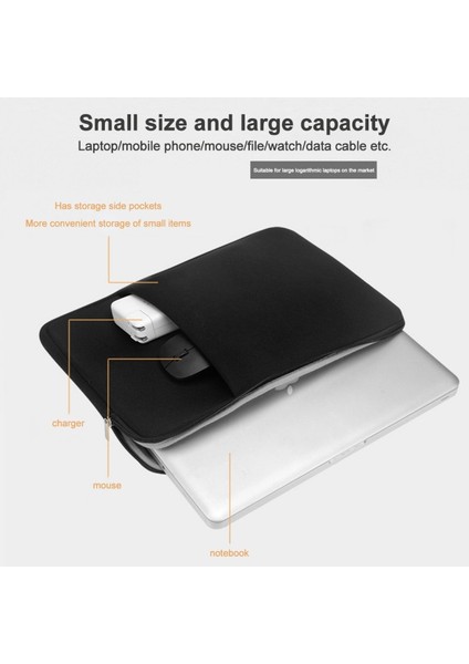 Enze 3061 15,8 Inç Dizüstü Bilgisayar Çantası Su Geçirmez Dizüstü Bilgisayar Çift Fermuarlı Koruyucu Kılıf Taşıma Çantası - Siyah (Yurt Dışından) fiyatları