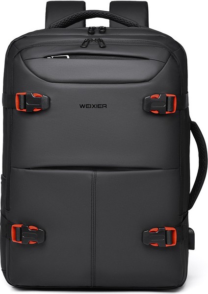 Weıxıer B735 Iş Dizüstü Bilgisayarı Sırt Çantası Genişletilebilir Kapasiteli Omuz Çantası Harici USB Bağlantı Noktası - Siyah (Yurt Dışından) fiyatları