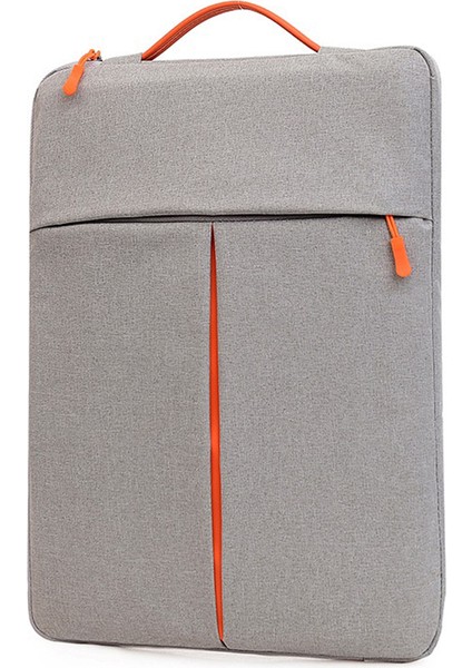 13-14 Inç Dizüstü Bilgisayar Çantası Dikey Suya Dalı Naylon Koruyucu Kılıf Fermuarlı Cepli 34 x 24 x 3cm - Gri (Yurt Dışından)