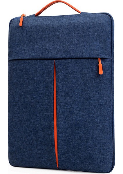 13-14 Inç Dizüstü Bilgisayar Çantası Dikey Suya Dalı Naylon Koruyucu Kılıf Fermuarlı Cepli 34 x 24 x 3 cm - Mavi (Yurt Dışından)