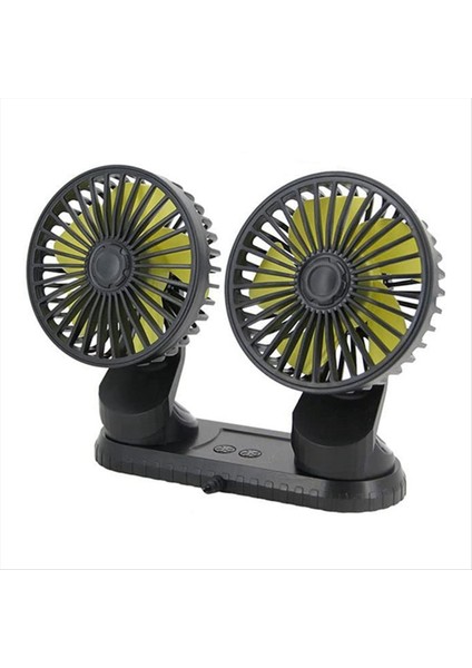 Evrensel Ayarlanabilir Çift Kafalı Fan Araç Gösterge Paneli Soğutma Hava USB Fanı (Yurt Dışından)