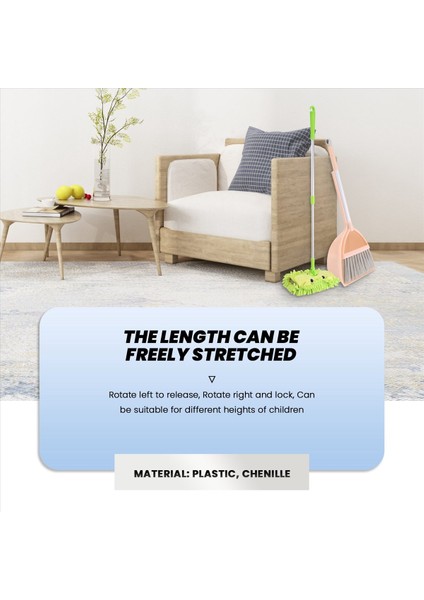 Çocuk Ev Temizliği Araçları, 3 Parça Küçük Paspas Küçük Süpürge Küçük Faraş (Yurt Dışından) fiyatları