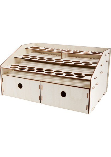 Kendin Yap Ahşap Düzenleyici Boya Şişeleri Sergileme Rafı (Yurt Dışından)