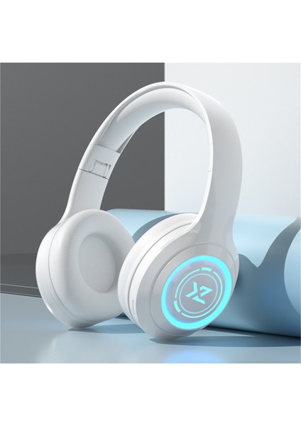 Yeni Işıklı Bluetooth Kulaklık Başa Takılan Yüksek Değerli E-Spor Oyun Müzik Kartı Katlanabilir Kulaklık Evrensel (Yurt Dışından)