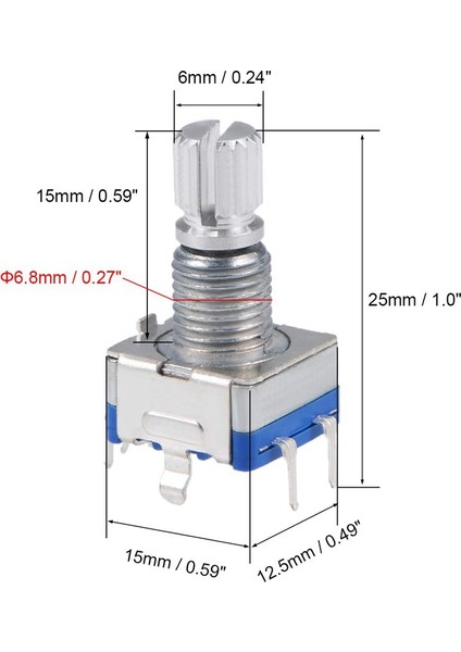 360 Derece Döner Kodlayıcı Kod Anahtarı EC11 5 Pin 15 mm Şaft 10 Adet (Yurt Dışından) modelleri