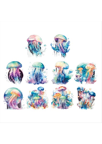 Kızlar Için 10 Adet Denizanası Çıkartmaları (Yurt Dışından)