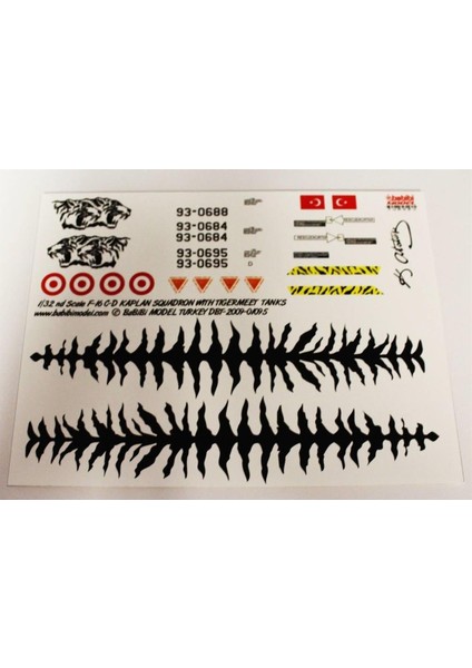 DBT01095 1/32 Ölçek, F-16 C/D, 192.Kaplan Filo, Dekal Çıkartma modelleri