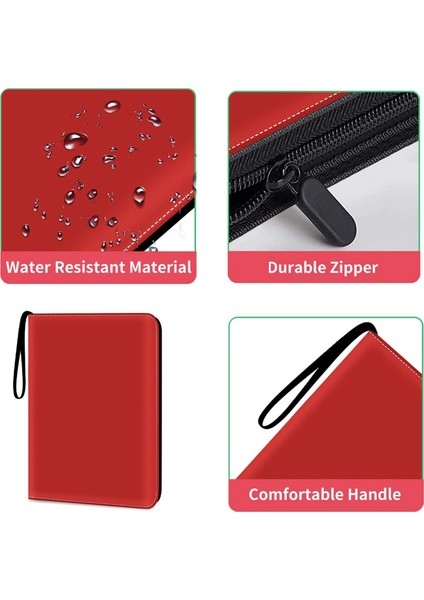 9 Cepli Kart Koleksiyonu Klasörü, Kırmızı (Yurt Dışından) fiyatları