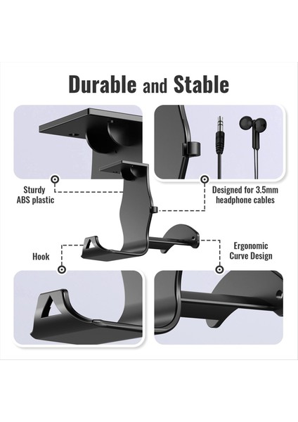 Kulaklık Masa Altı Saklama Braketi Siyah Stand Braketi (Yurt Dışından) fiyatları