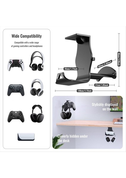 Kulaklık Masa Altı Saklama Braketi Siyah Stand Braketi (Yurt Dışından) indirimleri