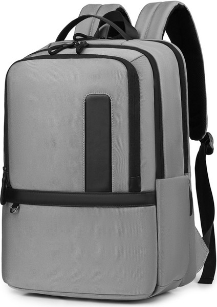 B727 Su Geçirmez Oxford Kumaş Dizüstü Bilgisayar Sırt Çantası Büyük Kapasiteli Iş Seyahat Omuz Çantası Erkekler Için - Gri (Yurt Dışından)