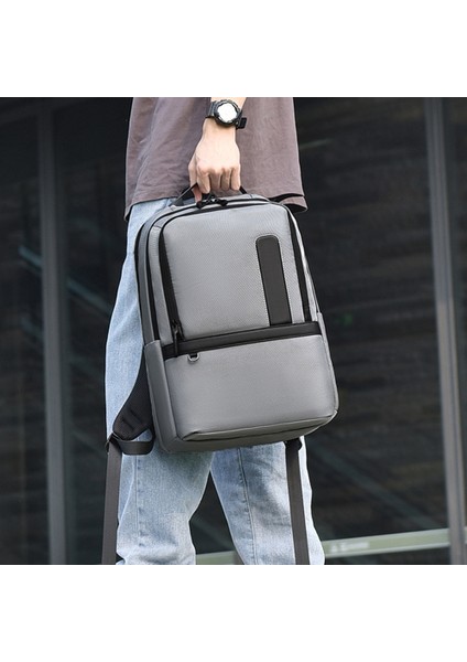 B727 Su Geçirmez Oxford Kumaş Dizüstü Bilgisayar Sırt Çantası Büyük Kapasiteli Iş Seyahat Omuz Çantası Erkekler Için - Gri (Yurt Dışından) fırsatları